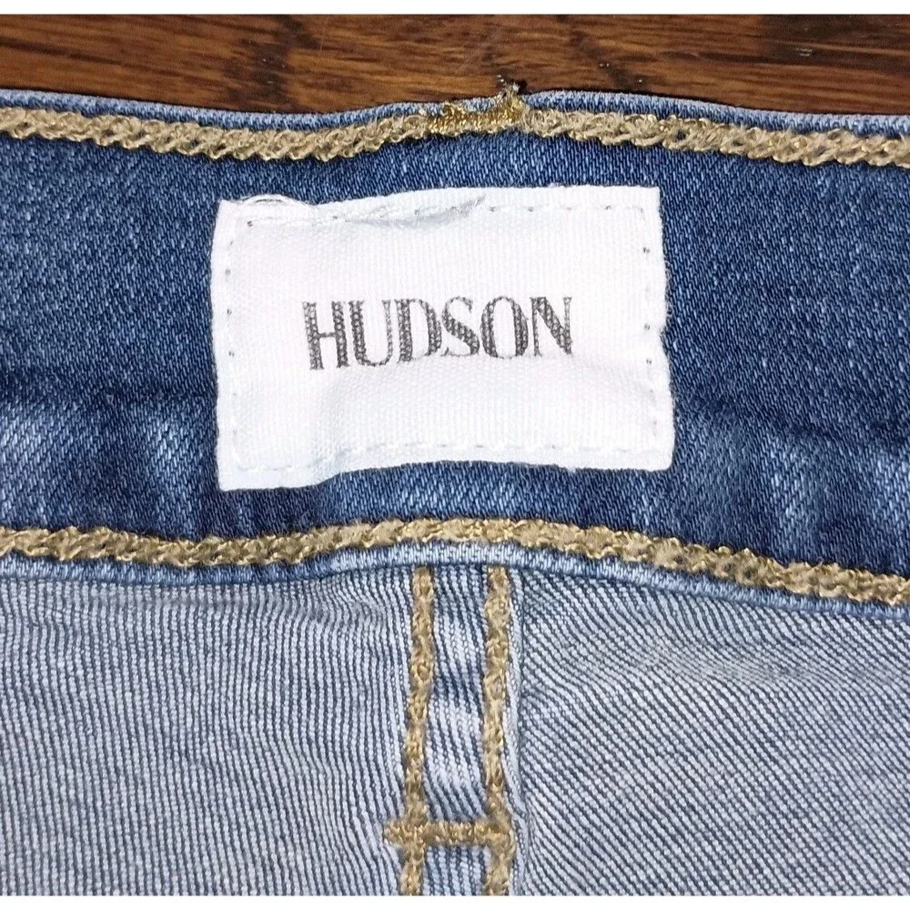 Hudson Zane Jean Shorts Mens 38x10 Stretch Cotton Blend Denim Cutoff Distressed